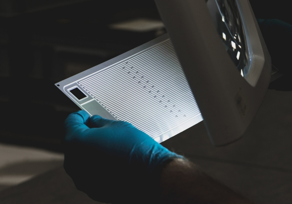 Inspection of etched fuel cell